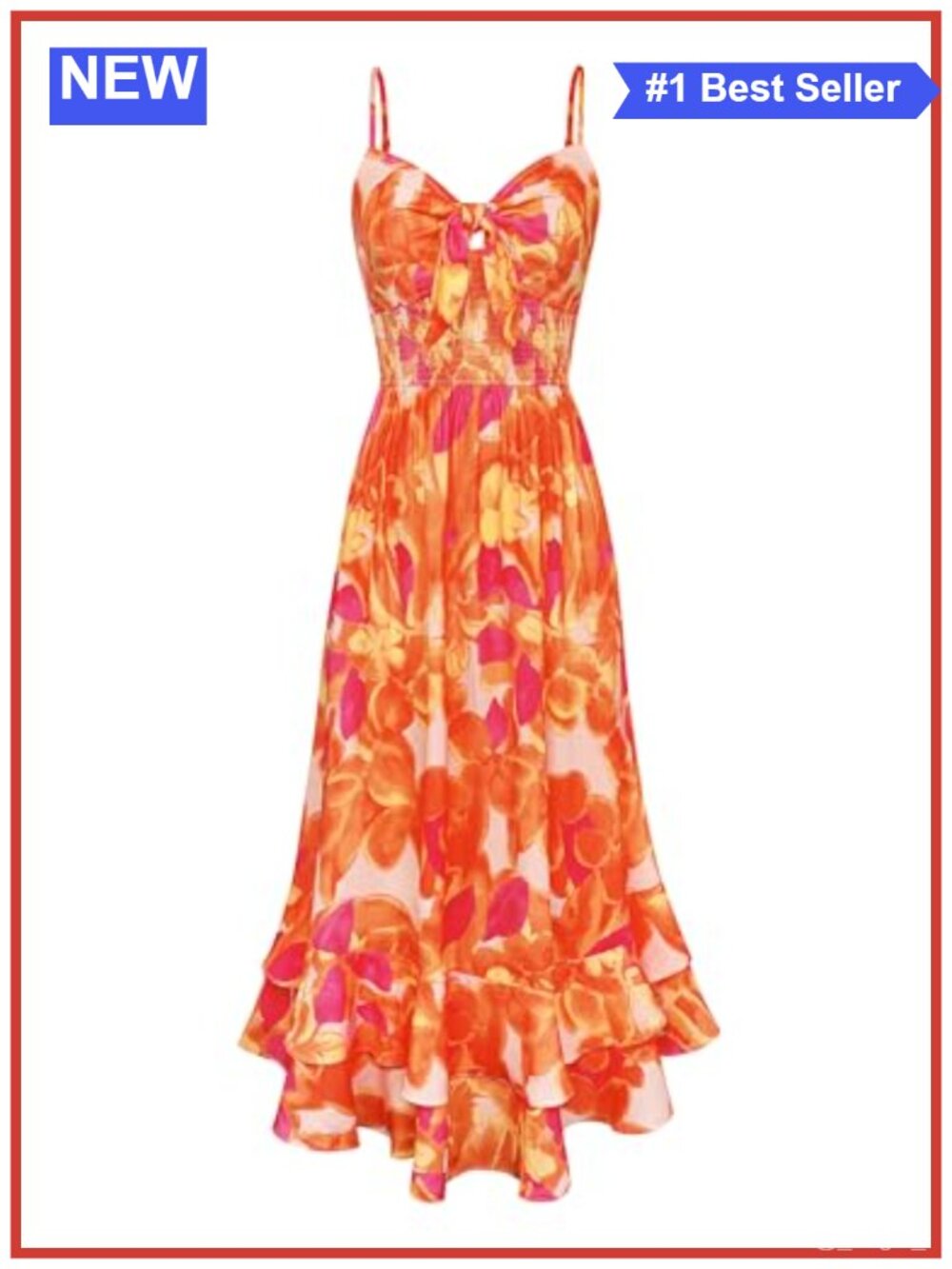 Women's Floral Maxi Sundress Adjustable Straps A-Line Pockets Summer Dress